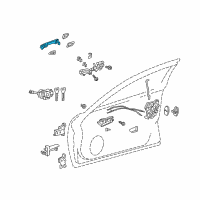 OEM 2011 Lexus CT200h Front Door Outside Handle Assembly, Right Diagram - 69210-0E010-B0