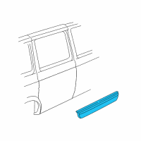 OEM 1988 GMC Safari Molding-Rear Side Door Diagram - 15597232