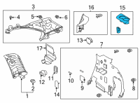 OEM 2021 Toyota Highlander Cup Holder Diagram - 64714-0E080-C0