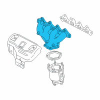 OEM 2003 Kia Spectra Exhaust Manifold Catalytic Assembly Diagram - 285102Y000