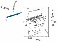 OEM 2020 Toyota Highlander Belt Weatherstrip Diagram - 68173-0E080