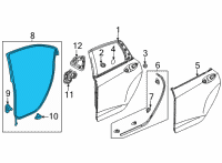 OEM 2022 Acura TLX Weatherstrip, Right Rear Diagram - 72810-TGV-A01