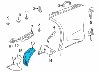 OEM 2020 Toyota GR Supra Front Fender Liner Diagram - 53895-WAA01