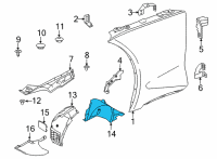 OEM 2022 Toyota GR Supra Rear Fender Liner Diagram - 53891-WAA01