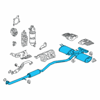 OEM 2019 Honda Civic Muffler, Exhuast Diagram - 18307-TBF-A03