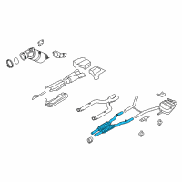 OEM 2013 BMW 760Li Center Muffler Diagram - 18-30-7-591-696