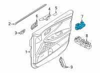 OEM 2020 Hyundai Santa Fe Power Window Assist Switch Assembly Diagram - 93576-S1100-NNB