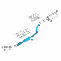 OEM 2013 Kia Soul Center Muffler Complete Diagram - 286002K500