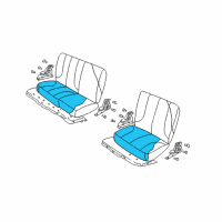 OEM 2009 Dodge Ram 2500 Rear Seat Cushion Left Diagram - 1MF621J3AA