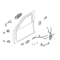 OEM 2004 Hyundai Tiburon Front Door Outside Handle Rod, Left Diagram - 81381-2C000