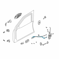 OEM 2004 Hyundai Tiburon Door Lock Cable Assembly, Left, Front Diagram - 81370-2C010