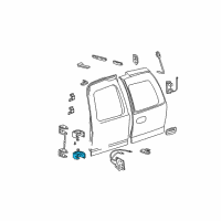 OEM 2000 Chevrolet Tahoe Hinge Asm, Rear Door Lower (Dr Side) - LH Diagram - 12477499