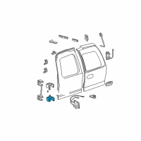 OEM 2000 GMC Yukon XL 2500 Hinge Asm, Rear Door Lower (Dr Side) - LH Diagram - 12477499