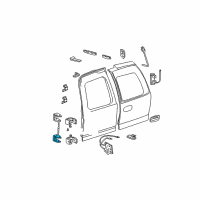 OEM 2000 GMC Yukon XL 1500 Hinge Kit, Rear Door Lower (Body Side) Diagram - 12477827