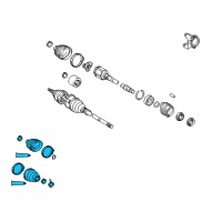 OEM 2010 Lexus HS250h Boot Kit, Front Drive Shaft, In & Outboard, RH Diagram - 04427-44030