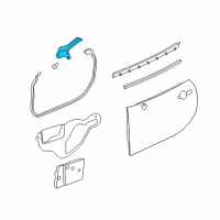 OEM 2008 Pontiac Solstice Weatherstrip Asm-Front Side Door Rear *Plan A (Mucket) Diagram - 15859647