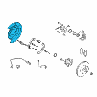 OEM 2017 Infiniti Q70 Rear Brake Plate Assembly, Left Diagram - 44030-1MB6A