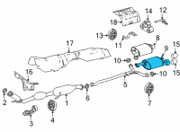 OEM 2022 Toyota Camry Muffler Diagram - 17440-F0161
