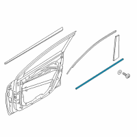 OEM 2017 Hyundai Ioniq Weatherstrip Assembly-Front Door Belt Outside RH Diagram - 82220-G2010