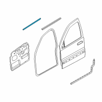 OEM 2002 Jeep Grand Cherokee WEATHERSTRIP-Front Door Belt Diagram - 55135878AF