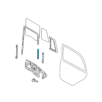 OEM 2006 Hyundai Santa Fe Run-Front Door Window Glass RH Lower Diagram - 82533-26000