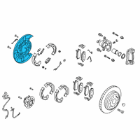 OEM 2020 Kia Stinger Rear Brake Plate Assembly, Left Diagram - 58251G9550