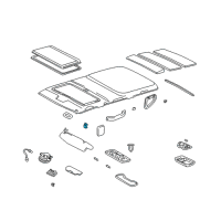 OEM 2003 Toyota Land Cruiser Sunvisor Holder Diagram - 74348-50020-A1