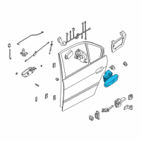 OEM 1995 BMW 750iL Rear Left Door Handle Diagram - 51-22-8-164-725