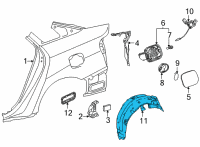 OEM Toyota Mirai Wheelhouse Liner Diagram - 65637-62010