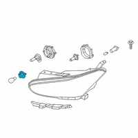 OEM 2020 Hyundai Veloster N Front Turn Signal Lamp Holder Assembly Diagram - 92166-F1000