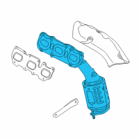 OEM 2012 Hyundai Genesis Exhaust Manifold Catalytic Assembly, Right Diagram - 28510-3CFH0