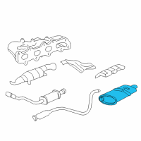 OEM Chevrolet Cavalier Exhaust Muffler Assembly (W/ Tail Pipe) Diagram - 22648876