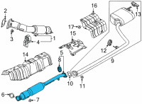 OEM 2020 Hyundai Sonata Center Muffler Complete Diagram - 28600-L0400