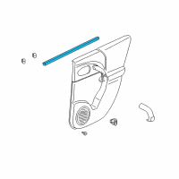 OEM 2006 Saturn Vue Sealing Strip, Rear Side Door Window Inner Diagram - 15853904