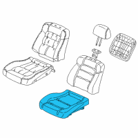 OEM 2000 Honda Accord Pad & Frame, Left Front Seat Cushion Diagram - 81532-S82-A22