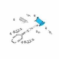 OEM 2003 Nissan 350Z Exhaust, Main Muffler Assembly Diagram - 20100-EV00A