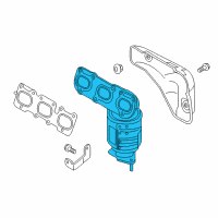 OEM 2015 Hyundai Santa Fe Exhaust Manifold Catalytic Assembly, Left Diagram - 28510-3CFS0
