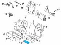 OEM 2022 BMW X6 FOAM PAD FOR THIGH BOLSTER Diagram - 52-10-8-738-945