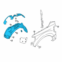 OEM Ford F-350 Super Duty Fender Liner Diagram - LC3Z-16102-F