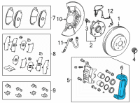 OEM 2022 Toyota Sienna Caliper Mount Diagram - 47721-08040