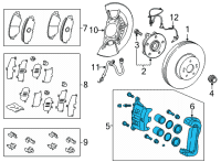 OEM 2022 Toyota Sienna Caliper Assembly Diagram - 47730-08040