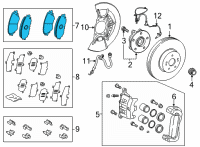 OEM 2022 Toyota Sienna Front Pads Diagram - 04465-02560