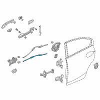 OEM 2012 Honda Civic Cable, Rear Door Lock Diagram - 72633-TR0-A01