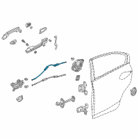 OEM 2014 Honda Civic Cable, Rear Inside Handle Diagram - 72631-TR0-A01