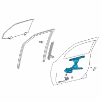 OEM Pontiac Vibe Front Side Door Window Regulator Diagram - 19184248