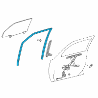 OEM Pontiac Vibe Weatherstrip, Front Side Door Window Diagram - 19184164