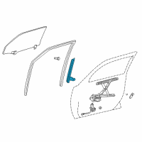 OEM 2009 Pontiac Vibe Channel, Front Side Door Window Rear Guide Diagram - 19204825