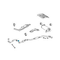 OEM Pontiac Vibe Seal, Exhaust Manifold Pipe Diagram - 88975835