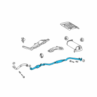 OEM 2009 Pontiac Vibe 3Way Catalytic Convertor (W/Exhaust Pipe) Diagram - 88975828