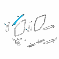 OEM 2003 Honda Pilot Garnish Assy., L. FR. Pillar *G50L* (LIGHT FERN) Diagram - 84151-S9V-A01ZA